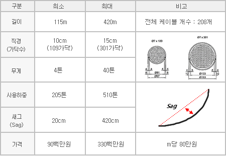 사장교 케이블 관련사항