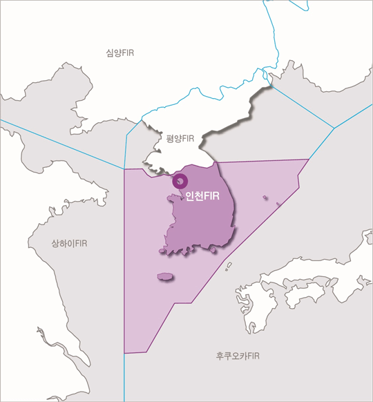 비행정보구역, 인천FIR, 평양FIR, 심양FIR, 상하이FIR, 후쿠오카FIR이 있다./></p>



						<div class=