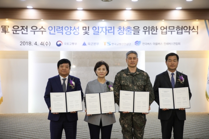 김현미장관, 군 운전 우수인력의 양성 및 일자리 창출을 위한 업무협약 체결 - 포토이미지
