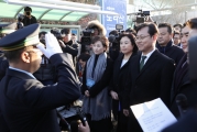 김현미 장관, 남북철도 공동조사단 출정식 참석