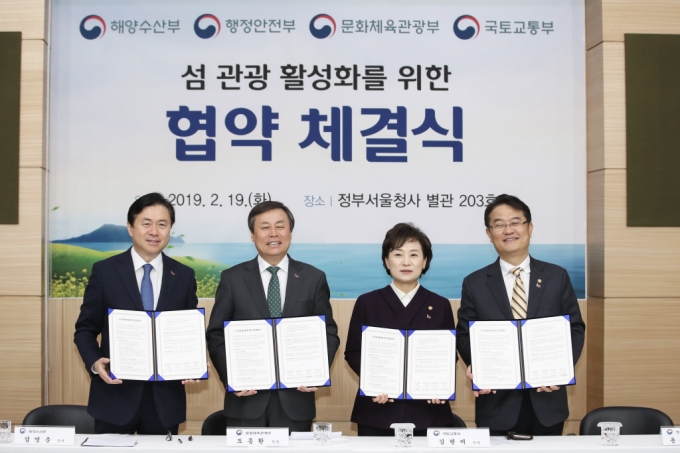 김현미 장관, 섬 관광 활성화를 위한 협약체결식 - 포토이미지