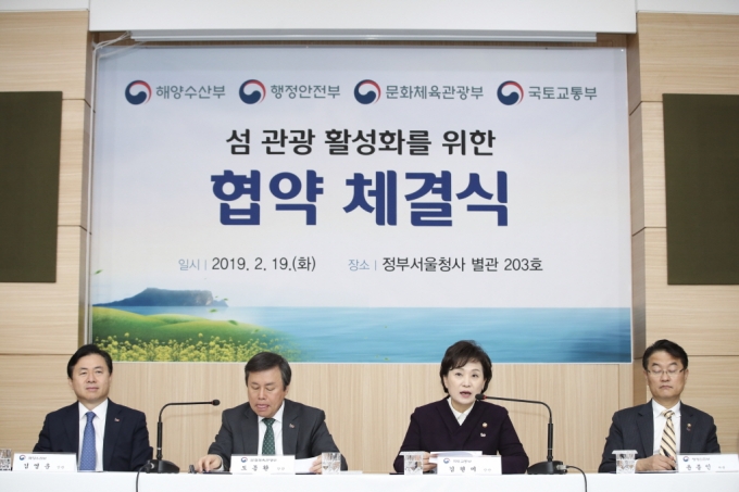 김현미 장관, 섬 관광 활성화를 위한 협약체결식 - 포토이미지