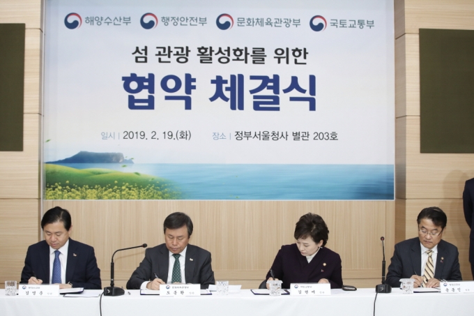 김현미 장관, 섬 관광 활성화를 위한 협약체결식 - 포토이미지
