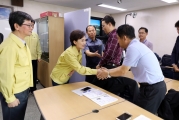 김현미 장관, 철도노조파업 비상수송 현장점검 - 포토이미지