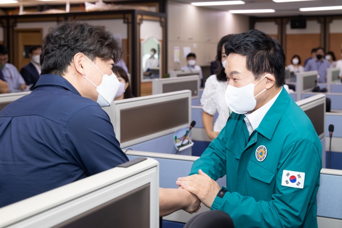 원희룡 장관, 기자실 방문 - 포토이미지