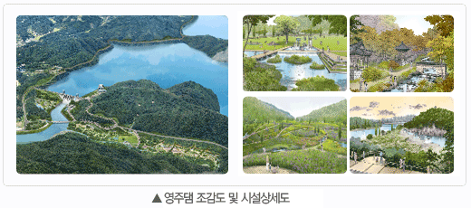 부항다목적댐 조감도 및 시설상세도