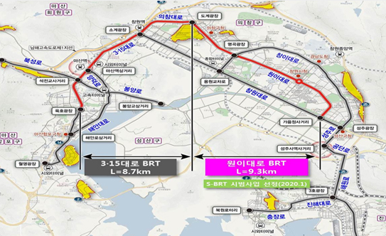 창원시 SBRT 노선도