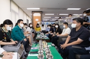 원희룡 장관, 기자실 방문