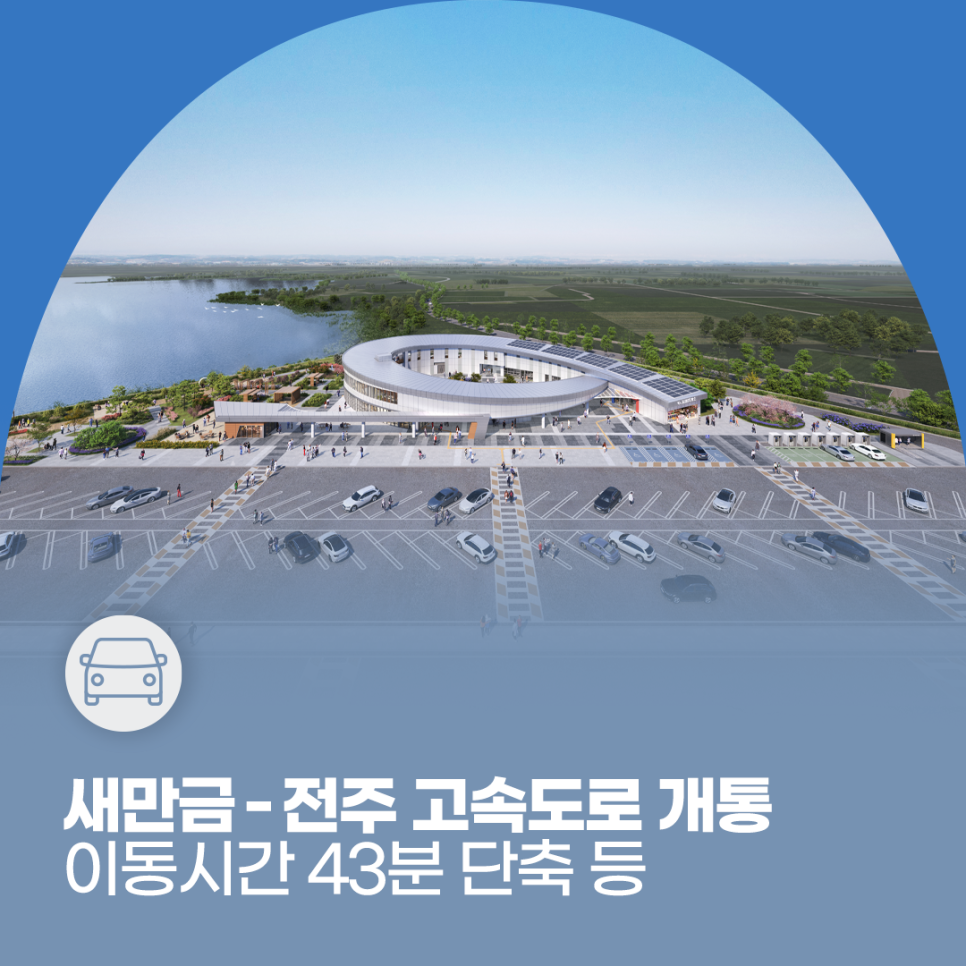 새만금 - 전주 고속도로 개통
이동시간 43분 단축 등